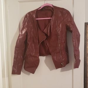 Red leather jacket